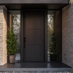 contemporary modern black front door