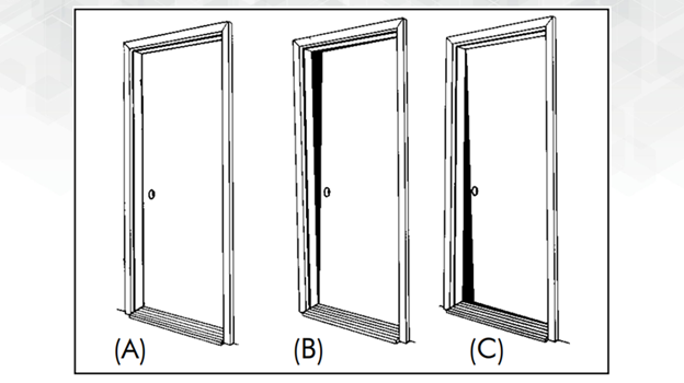 Door diagram showing closing reveal